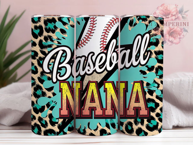 Baseball Softball Nana 20oz Tumbler, Nana Tumbler, Leopard Print Tumbler, Western Tumbler Wrap, Sports Mom Tumbler, 20oz Sublimation Wrap, Softball Tumbler Sublimation Li Zamperini 