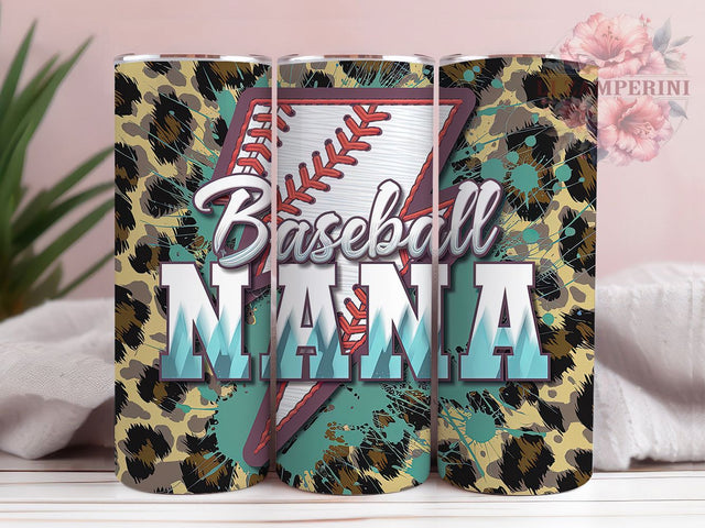 Baseball Softball Nana 20oz Tumbler, Nana Tumbler, Leopard Print Tumbler, Western Tumbler Wrap, Sports Mom Tumbler, 20oz Sublimation Wrap, Softball Tumbler Sublimation Li Zamperini 