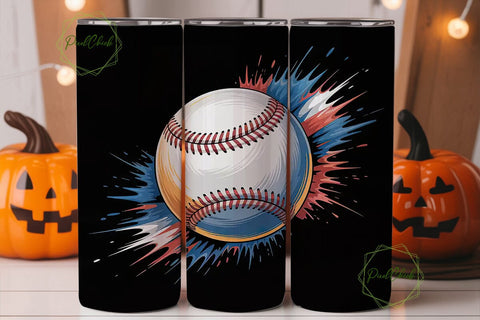 Baseball Splash 20oz Tumbler Wrap Sublimation PixelChick 