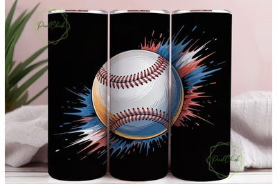 Baseball Splash 20oz Tumbler Wrap Sublimation PixelChick 