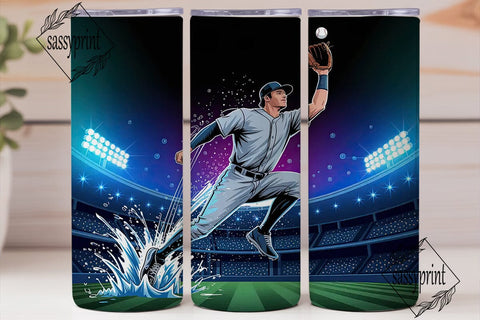 Baseball Splash 20oz Tumbler Wrap Sublimation sassyprint 
