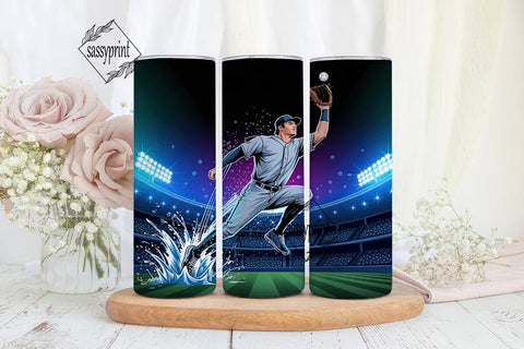 Baseball Splash 20oz Tumbler Wrap Sublimation sassyprint 