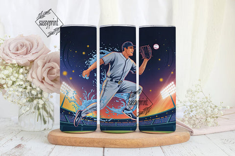Baseball Splash 20oz Tumbler Wrap Sublimation sassyprint 