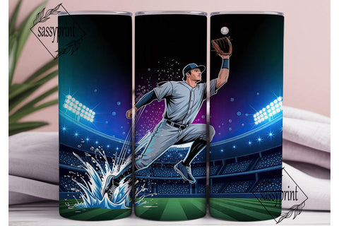 Baseball Splash 20oz Tumbler Wrap Sublimation sassyprint 