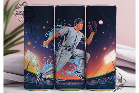 Baseball Splash 20oz Tumbler Wrap Sublimation sassyprint 