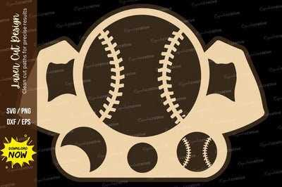 Baseball Sports Frame Ornament Laser Cut SVG File SVG Regulrcrative 