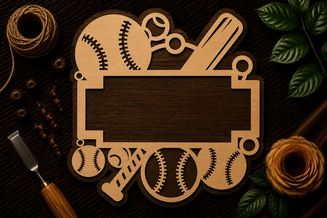 Baseball Sports Name Sign Laser Cut SVG File SVG Regulrcrative 