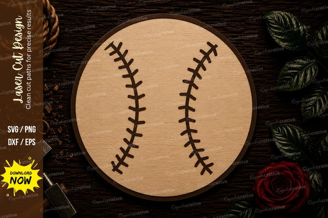 Baseball Sports Ornament Laser Cut SVG File SVG Regulrcrative 