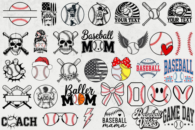 Baseball svg Bundle, Editable Baseball Graphics for Shirts, Sports Svg, Mom Designs ( 70+ Files ) SVG DesignDestine 
