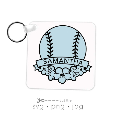 Baseball svg bundle floral monogram SVG Kimberly Thomas Design 
