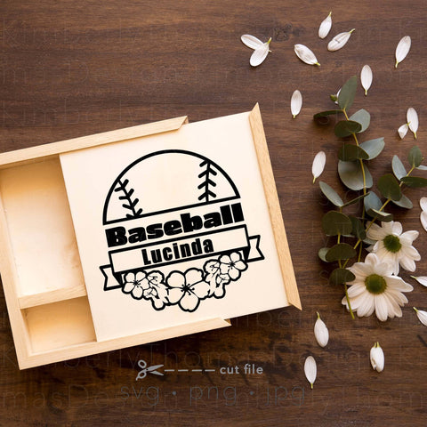 Baseball svg bundle floral monogram SVG Kimberly Thomas Design 