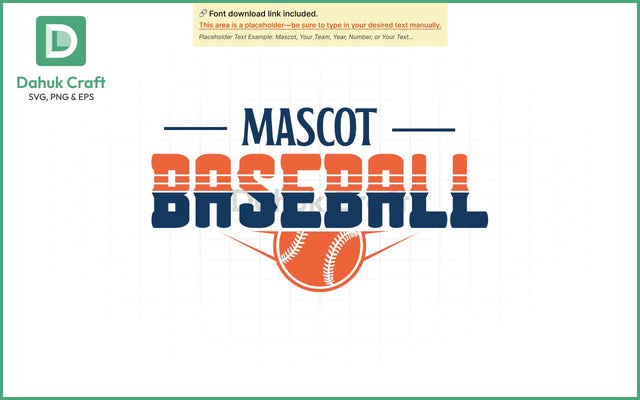 Baseball SVG – Mascot Logo Template SVG PNG & EPS V1 SVG dahukdesign 