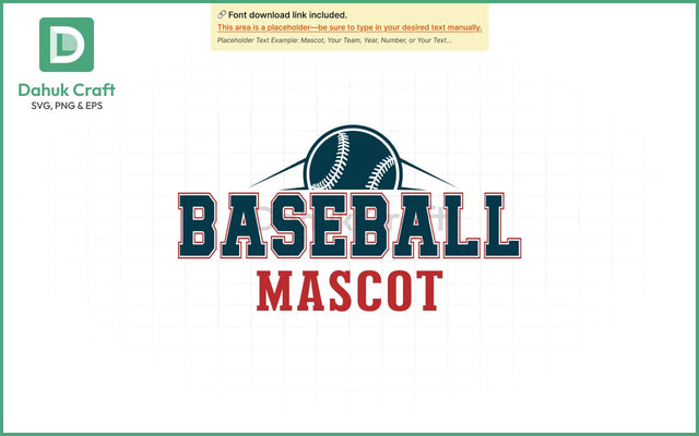 Baseball SVG – Mascot Logo Template SVG PNG & EPS V2 SVG dahukdesign 