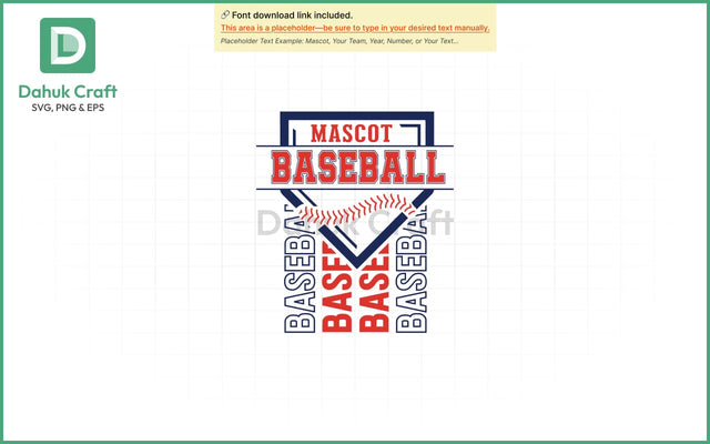 Baseball SVG – Mascot Logo Template SVG PNG & EPS V4 SVG dahukdesign 