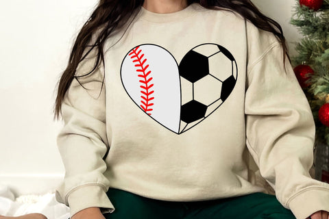 Baseball SVG - Soccer SVG - Baseball Heart SVG - Soccer Heart svg SVG DesignDestine 