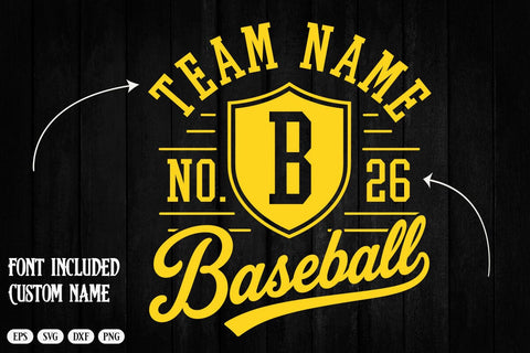Baseball Team Mascot SVG Template, Monogram Letters Numbers, Custom Baseball Svg Design SVG DesignDestine 