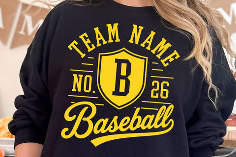 Baseball Team Mascot SVG Template, Monogram Letters Numbers, Custom Baseball Svg Design SVG DesignDestine 