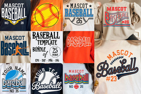 Baseball Team SVG Bundle, Shirt Template, Cricut Silhouette, Baseball Template Bundle SVG DesignDestine 