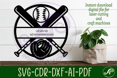Baseball theme name wall art sign, SVG personalized SVG APInspireddesigns 
