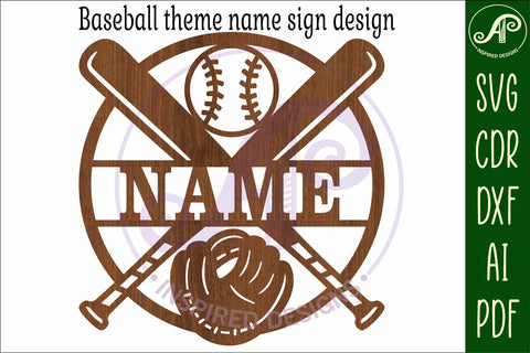 Baseball theme name wall art sign, SVG personalized SVG APInspireddesigns 