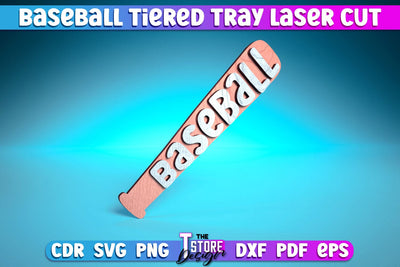 Baseball Tiered Tray Laser Cut | Tiered Tray Laser Cut Design | CNC Files SVG The T Store Design 