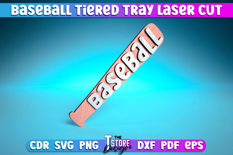 Baseball Tiered Tray Laser Cut | Tiered Tray Laser Cut Design | CNC Files SVG The T Store Design 