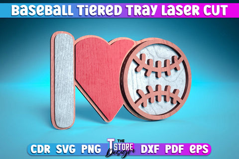 Baseball Tiered Tray Laser Cut | Tiered Tray Laser Cut Design | CNC Files SVG The T Store Design 