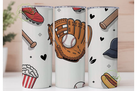 Baseball Tumbler Wrap 20oz Sublimation PixelChick 