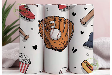 Baseball Tumbler Wrap 20oz Sublimation PixelChick 