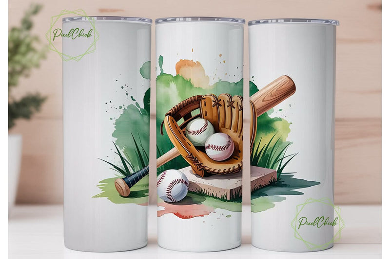 Baseball Tumbler Wrap 20oz Sublimation PixelChick 