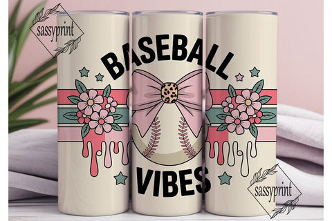 Baseball Vibes 20oz Tumbler Wrap Sublimation sassyprint 