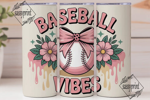 Baseball Vibes 20oz Tumbler Wrap Sublimation sassyprint 