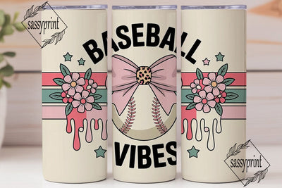 Baseball Vibes 20oz Tumbler Wrap Sublimation sassyprint 