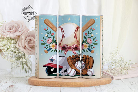Baseball Vintage Floral 20oz Tumbler Sublimation sassyprint 