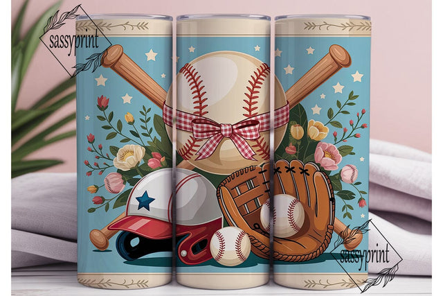 Baseball Vintage Floral 20oz Tumbler Sublimation sassyprint 