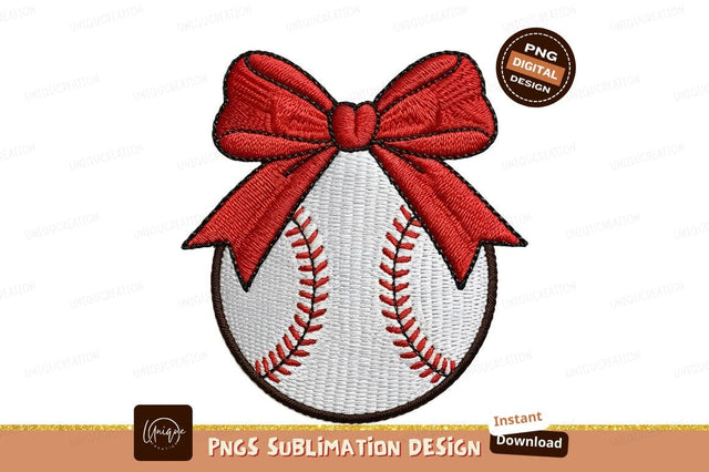 Baseball With Red Bow Sublimation Png Sublimation Designangry 