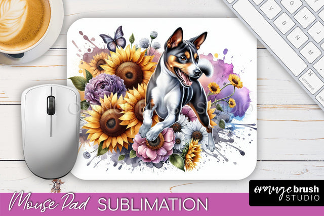 Basenji Mouse Pad Design - Dog Mom Floral Mousepad Sublimation Sublimation OrangeBrushStudio 