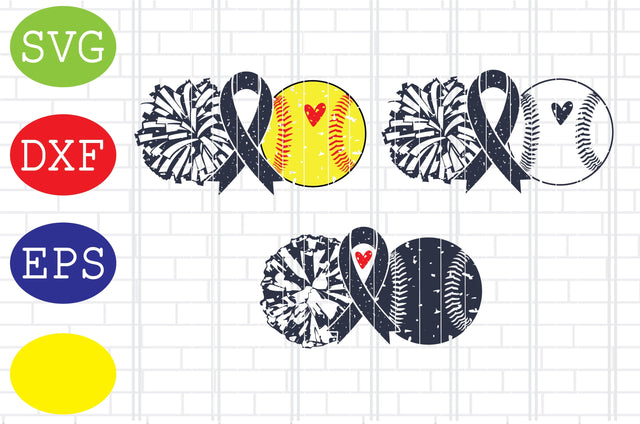 Basetball Awareness and Pom Svg, Cheerleader Svg, Cheerleading Vector, Cheer Pom Poms Cut Files, Sport Svg, Jpg, Eps, Dxf Files SVG DigitalSvgFiles 