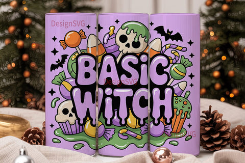 Basic Witch Halloween 20oz Tumbler Wrap Sublimation DesignSVG 