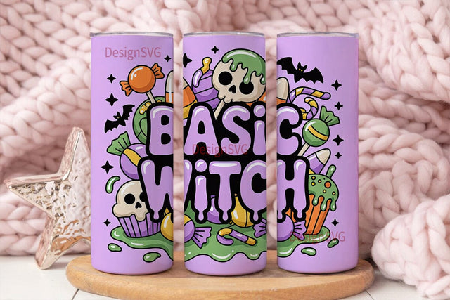 Basic Witch Halloween 20oz Tumbler Wrap Sublimation DesignSVG 