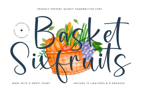 Basket Sixfruits - Quirky Handwritten Font Font Letterena Studios 