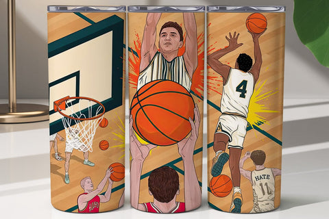Basketball Action Dribble 20oz Tumbler Sublimation DesignSVG 