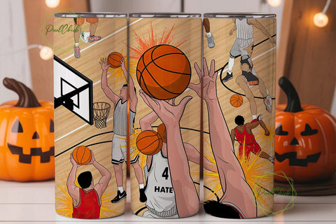 Basketball Action Dribble 20oz Tumbler Sublimation PixelChick 