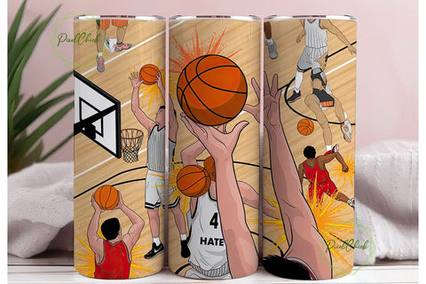 Basketball Action Dribble 20oz Tumbler Sublimation PixelChick 