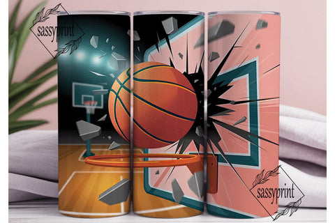 Basketball Burst 20oz Tumbler Wrap Sublimation sassyprint 