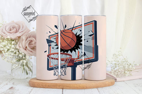 Basketball Burst 20oz Tumbler Wrap Sublimation sassyprint 