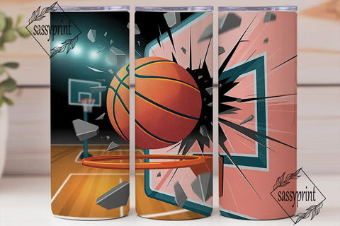 Basketball Burst 20oz Tumbler Wrap Sublimation sassyprint 