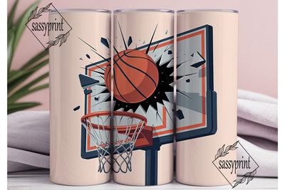 Basketball Burst 20oz Tumbler Wrap Sublimation sassyprint 