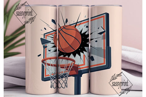 Basketball Burst 20oz Tumbler Wrap Sublimation sassyprint 
