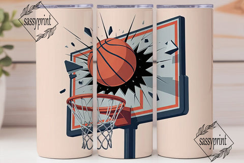 Basketball Burst 20oz Tumbler Wrap Sublimation sassyprint 